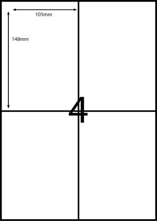 Label Rediform Copier A4/4C 4 Per Sheet 105 x 148mm Compatible DL04 Box 100