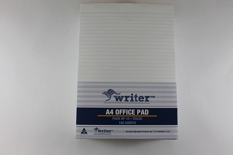 Office Pad Writer A4 Ruled Bank White 100 Leaf Per Pad