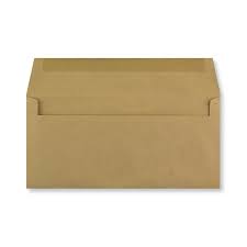 ENVELOPE DL PLAIN FACE BROWN KRAFT ECO RECYCLED PEEL N SEAL WALLET BX400