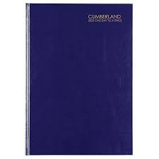 DIARY 2025 CUMBERLAND A4 LEATHERETTE CASEBOUND 1DTP BLUE