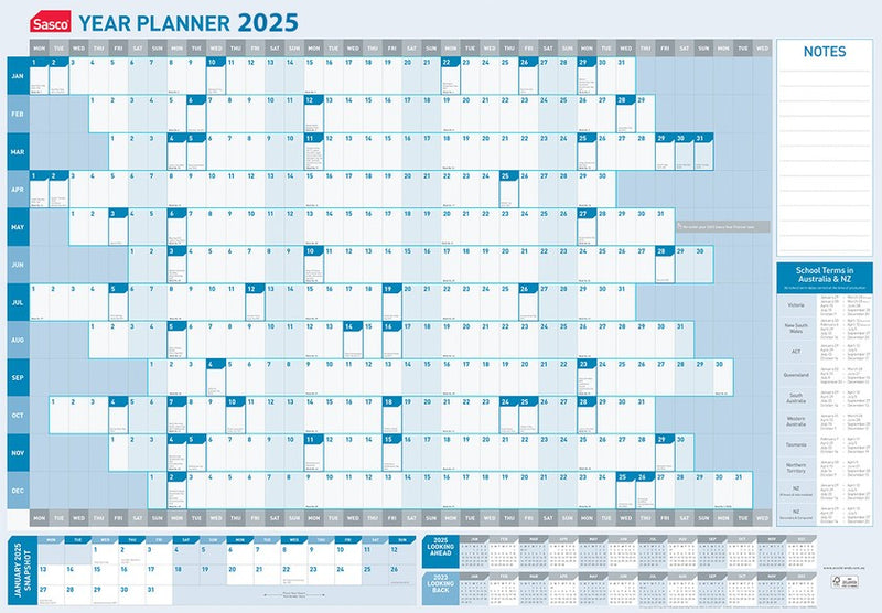 PLANNER 2025 SASCO 610X870MM STANDARD YTV