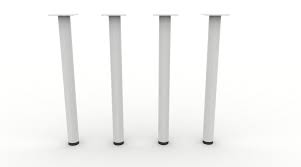 Table Top Only In Natural White 1500mm W x 750mm D x 25mm T WITH Set Of 4 x 60mm Dia Workstation Legs - White  Satin