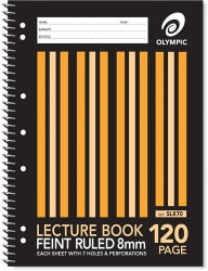 LECTURE BOOK OLYMPIC A4 SPIRAL 8MM RULED 120PG