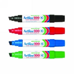 MARKER ARTLINE 100 PERMANENT 12MM CHISEL NIB ASST BX6