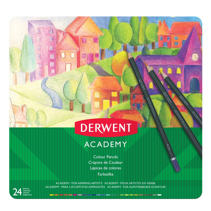 PENCIL COLOURED DERWENT ACADEMY TIN 24