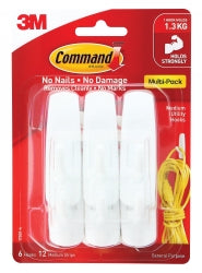 HOOKS COMMAND MEDIUM 17001VP VALUE PACK (6 HOOKS/12 STRIPS)