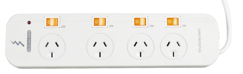 POWERBOARD 4 OUTLET WITH INDIV SWITCH/OVERLOAD PROTECTION/MASTER SWITCH