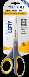 SCISSORS WESTCOTT 203MM LEFTY TITANIUM STRAIGHT GREY/YELLOW