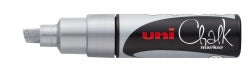 MARKER CHALK UNI 8MM CHISEL TIP SILVER