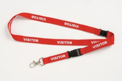 LANYARD REXEL PRINTED VISITOR RED PK5