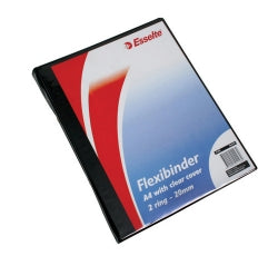 BINDER MARBIG A4 2R 20MM FLEXI W/CLEAR COVER BLACK