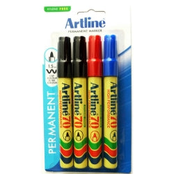 Marker Artline 70 1.5mm Permanent Bullet Nib Asst Pk4