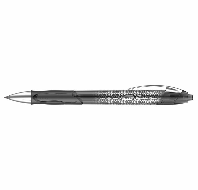 GEL PEN BIC GELOCITY 0.7MM MEDIUM POINT BLACK PG BX12