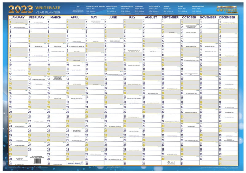 PLANNER 2023 WRITERAZE 10800 700X1000MM QC2 2023 LAMINATED